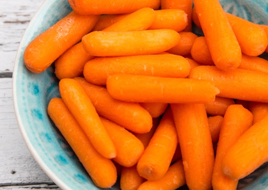 Bowl of baby carrots