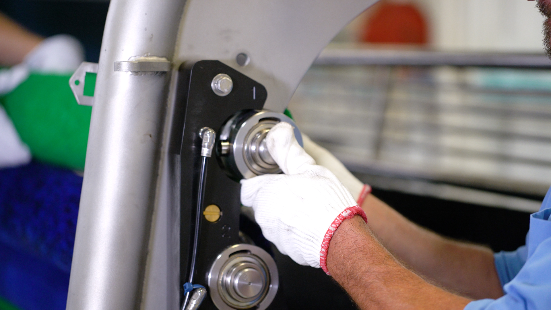 Technician replaces bearings on a Vanmark peeler